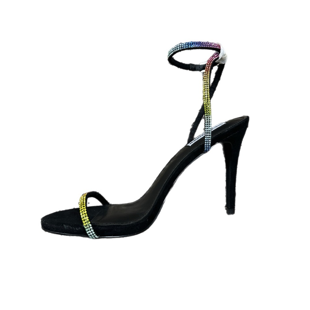 Elegant Black Stiletto Heels with Multicolor Accents